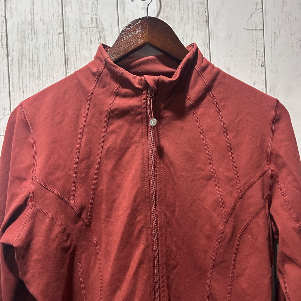 90 Degree By Reflex Maroon Yoga Full Zio Jacket Womens Medium Athleisure